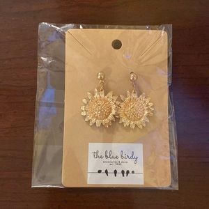 Gold flower earrings